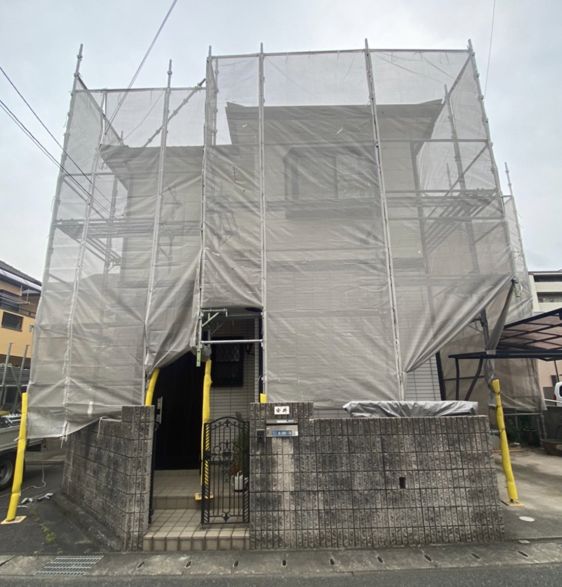姫路市新在家にて外壁塗装・屋根塗装（モニエル瓦）の施工前写真